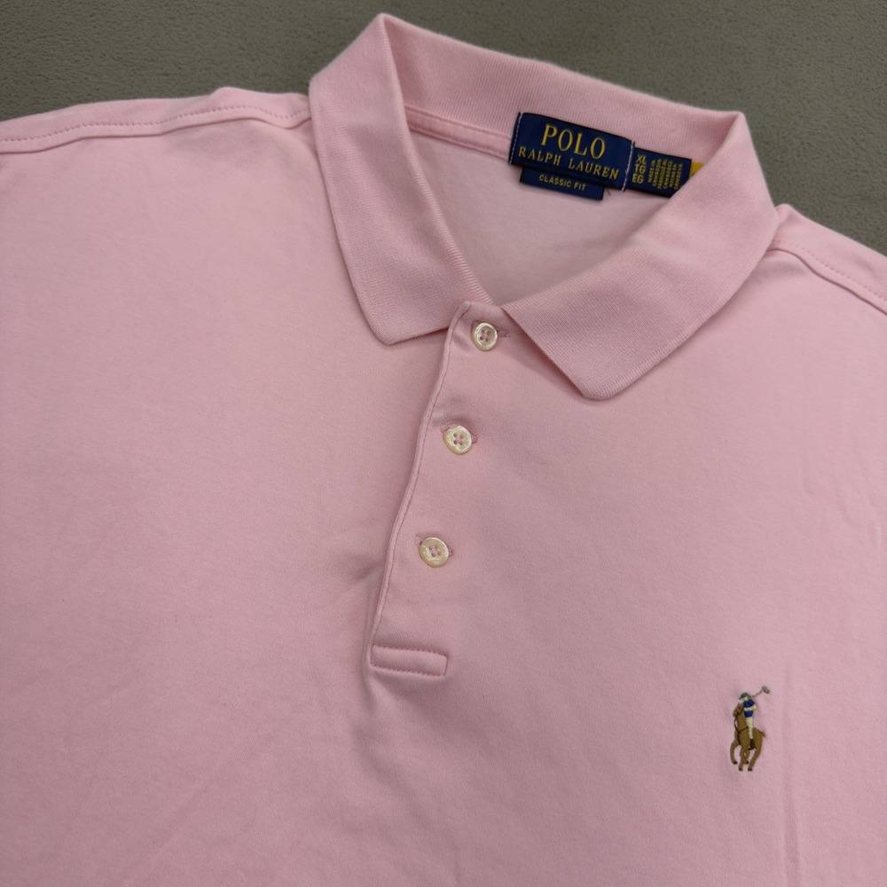 Polo Ralph Lauren Polo Shirt Mens XL Pink Classic Fit Short Sleeve Soft Cotton